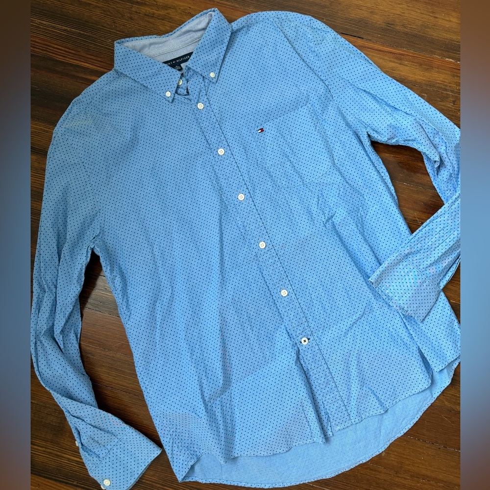 Tommy Hilfiger Men's Blue Button-Down Shirt